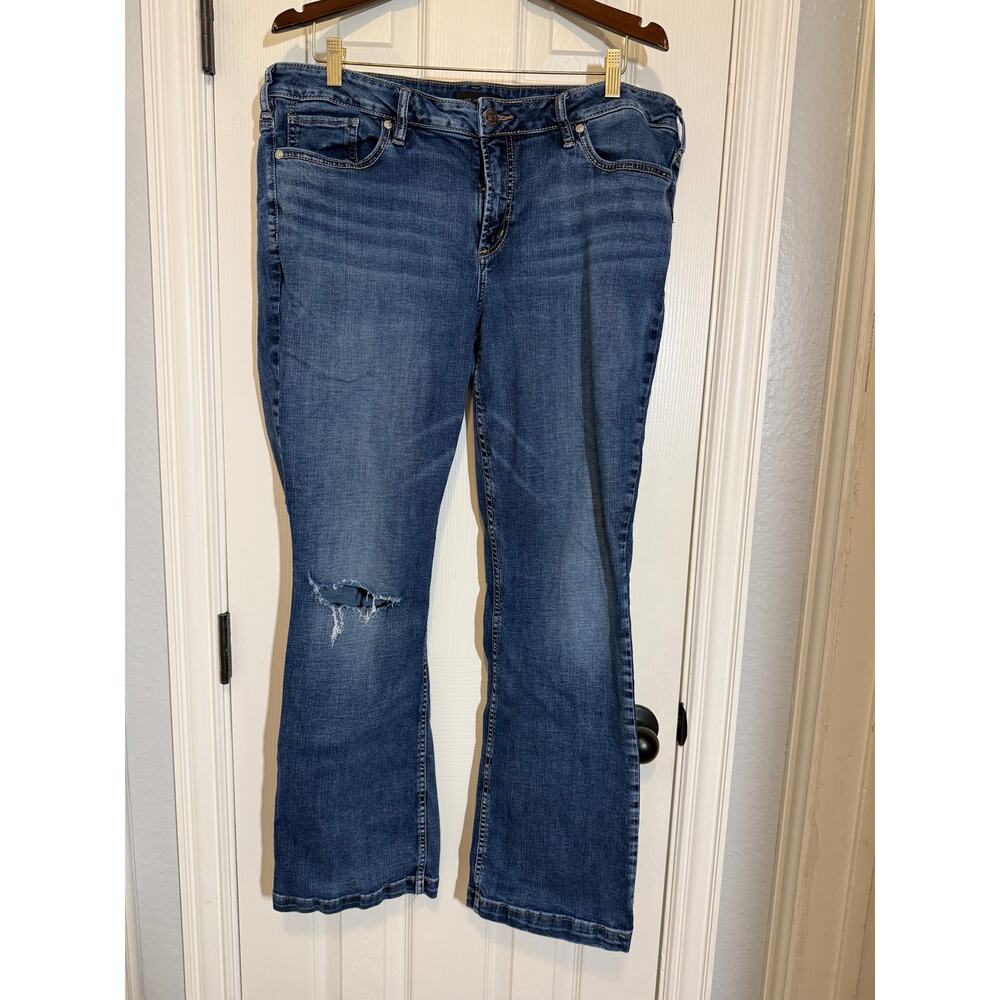 Silver Jeans Elyse Bootcut Jean (16) Mid Rise Distressed Stretch cowgirl